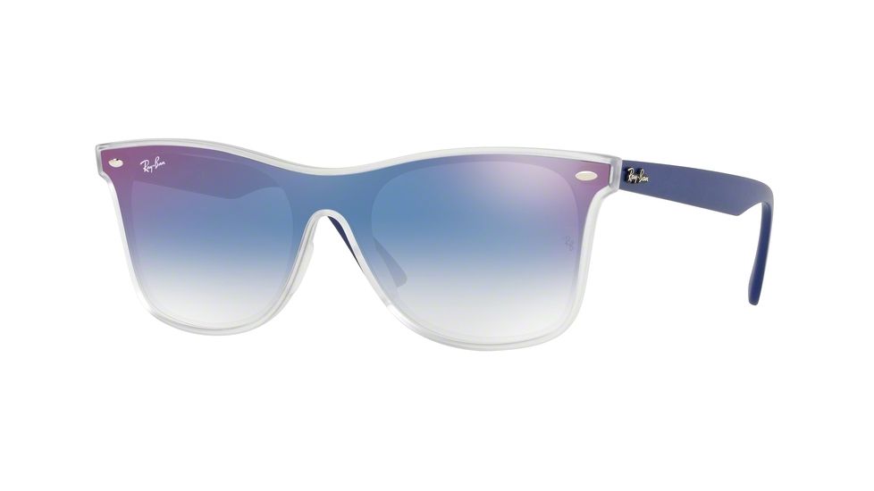 Ray-Ban RB4440N Sunglasses 6356X0-41 - Matte Trasparent Frame, Clear Gradient Blue Mirror Red Lenses