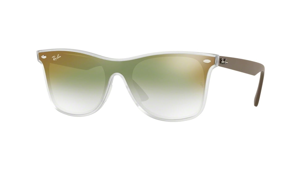 Ray-Ban RB4440N Sunglasses 6358W0-41 - Matte Trasparent Frame, Clear Gradient Green Mirror Re Lenses