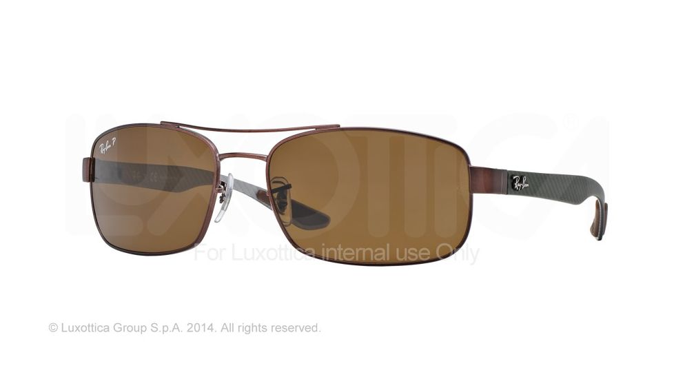 Ray-Ban RB8316 Single Vision Prescription Sunglasses RB8316-012-N6-62 - Lens Diameter 62 mm, Frame Color Matte Brown