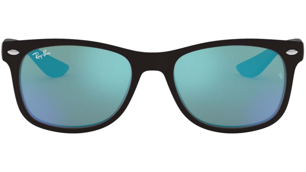 Ray-Ban RJ9052S New Wayfarer Sunglasses - Kid's, 100S55-47 - Matte Black Frame, Blue Mirror Lenses
