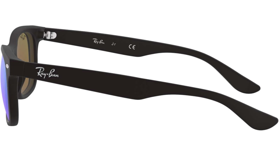 Ray-Ban RJ9052S New Wayfarer Sunglasses - Kid's, 100S55-47 - Matte Black Frame, Blue Mirror Lenses