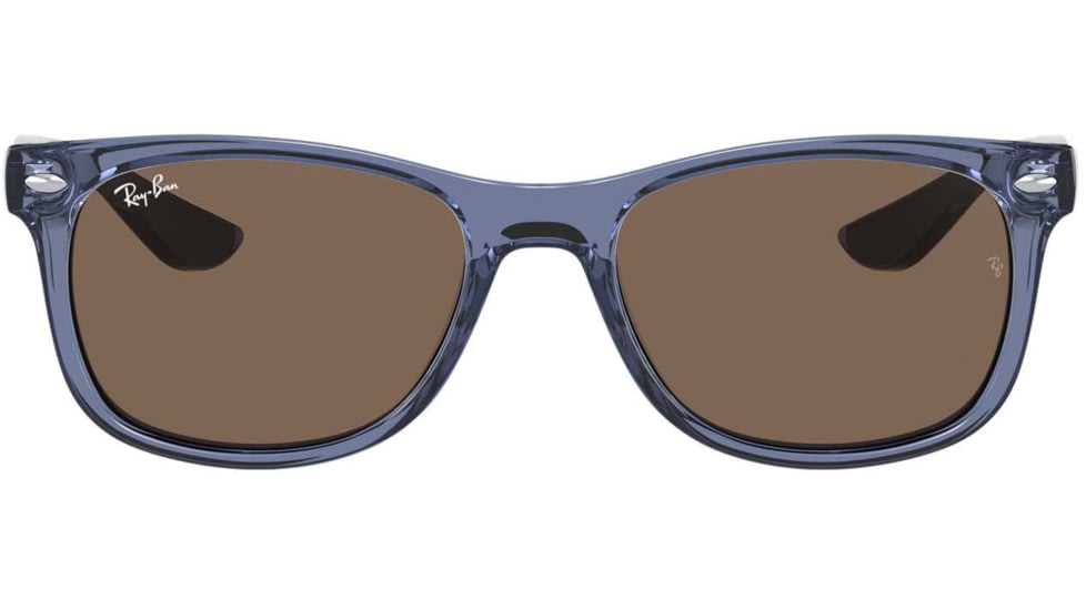 Ray-Ban RJ9052S New Wayfarer Sunglasses - Kids, Transparent Blue, Dark Brown, 47, RJ9052S-706873-47