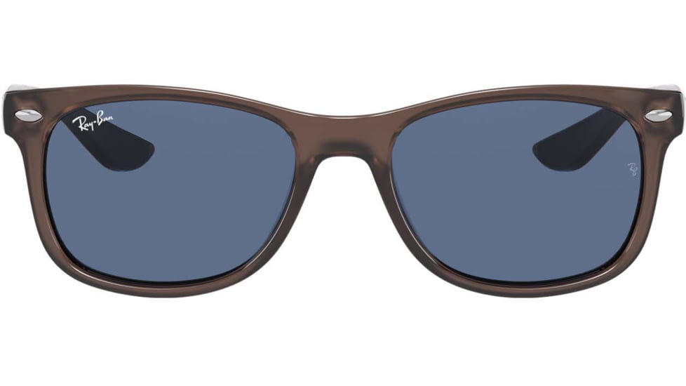 Ray-Ban RJ9052S New Wayfarer Sunglasses - Kids, Transparent Brown, Dark Blue, 48, RJ9052S-707180-48