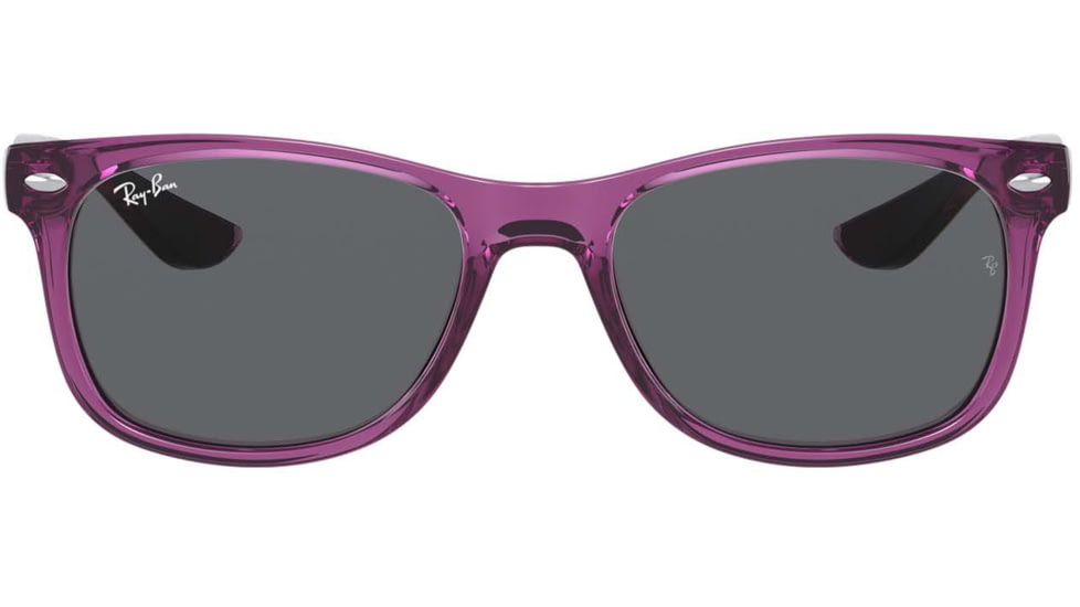Ray-Ban RJ9052S New Wayfarer Sunglasses - Kids, Transparent Violet, Dark Grey, 48, RJ9052S-706987-48