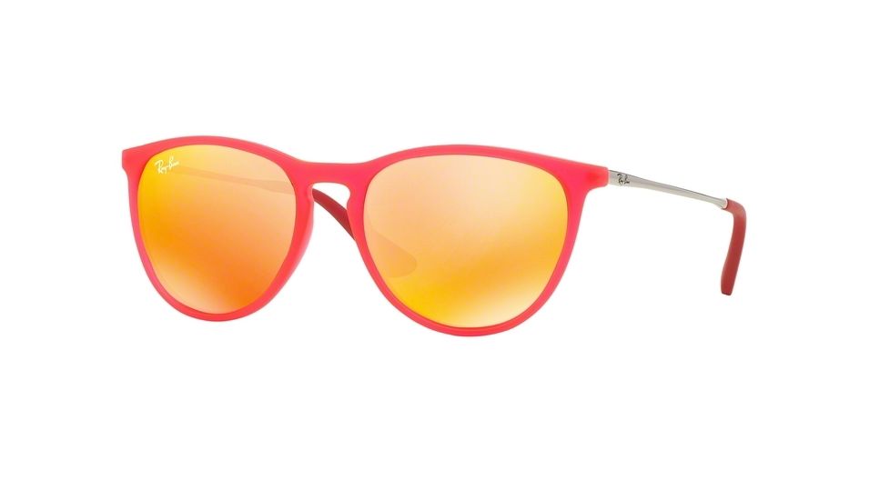 Ray-Ban RJ9060S Single Vision Prescription Sunglasses RJ9060S-70096Q-50 - Lens Diameter 50 mm, Frame Color Fuxia Fluo Trasp Rubber