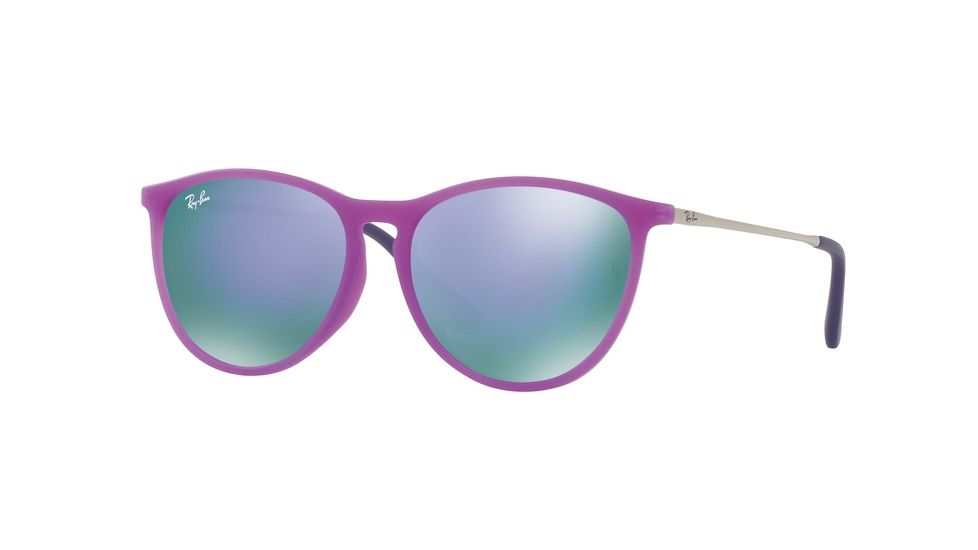 Ray-Ban RJ9060SF Progressive Prescription Sunglasses, 52mm, Violet Fluo Trasp Rubber, RJ9060SF-70084V-52-PRO