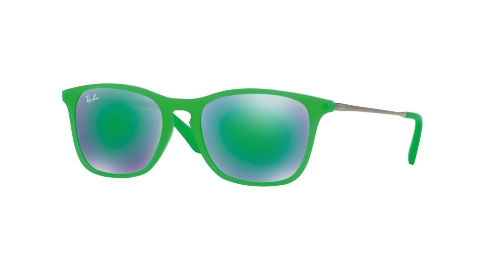 Ray-Ban RJ9061S Progressive Prescription Sunglasses RJ9061S-70073R-49 - Lens Diameter 49 mm, Frame Color Green Fluo Trasp Rubber