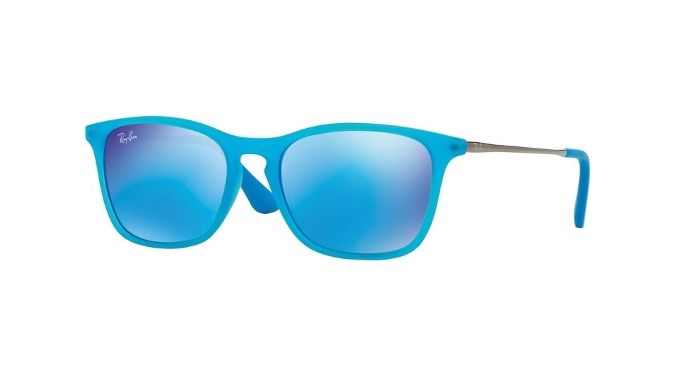 Ray-Ban RJ9061S Progressive Prescription Sunglasses RJ9061S-701155-49 - Lens Diameter 49 mm, Frame Color Azure Fluo Trasparent Rubber