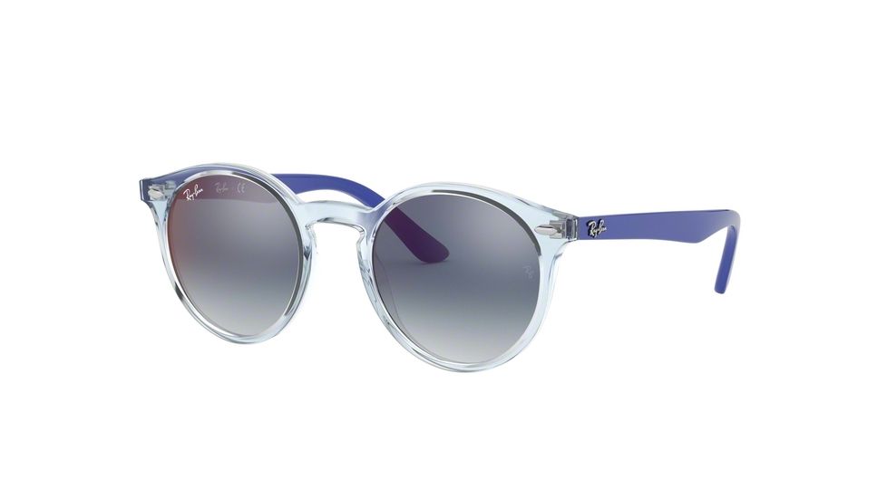 Ray-Ban RJ9064S Single Vision Prescription Sunglasses, 44mm, Light Blue, RJ9064S-7051X0-44-SV