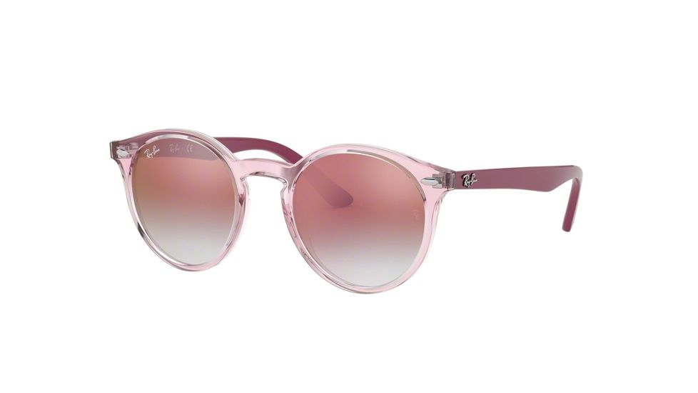 Ray-Ban RJ9064S Single Vision Prescription Sunglasses, 44mm, Pink, RJ9064S-7052V0-44-SV