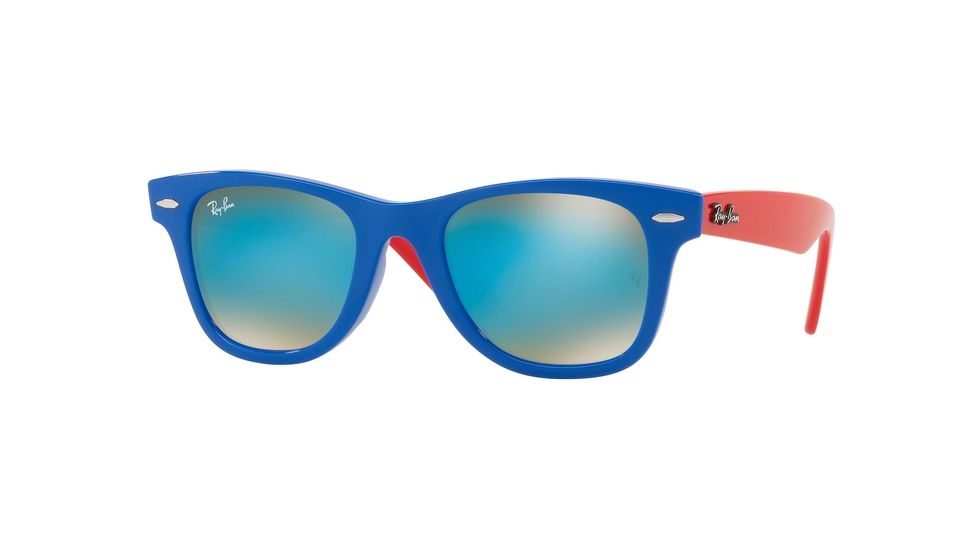 Ray-Ban JUNIOR WAYFARER RJ9066S Progressive Prescription Sunglasses RJ9066S-7039B7-47 - Lens Diameter 47 mm, Frame Color Blue