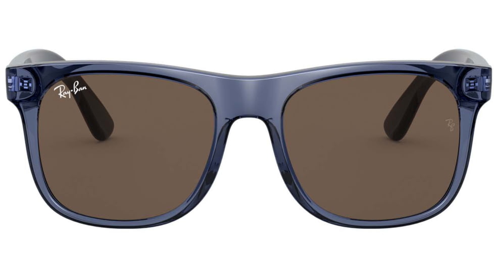 Ray-Ban RJ9069S Sunglasses, Transparent Blue, Dark Brown, 48, RJ9069S-706873-48