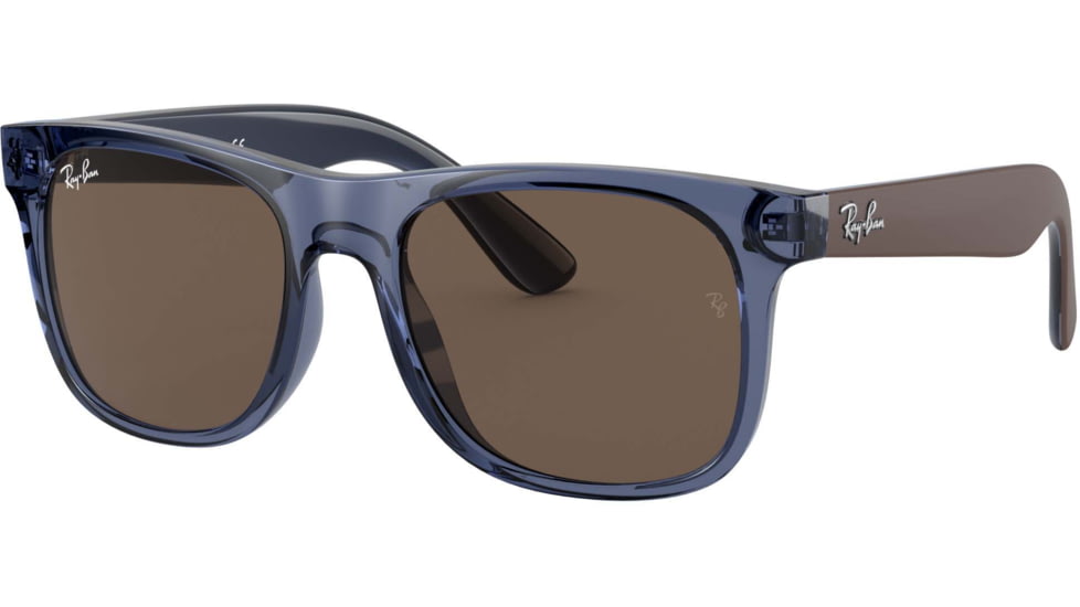 Ray-Ban RJ9069S Sunglasses, Transparent Blue, Dark Brown, 48, RJ9069S-706873-48