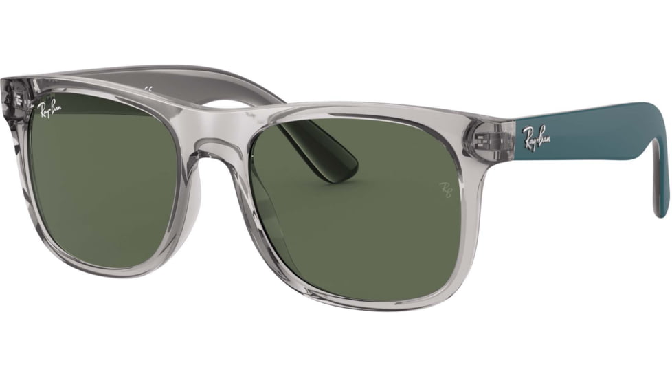 Ray-Ban RJ9069S Sunglasses, Transparent Grey, Dark Green, 48, RJ9069S-707071-48