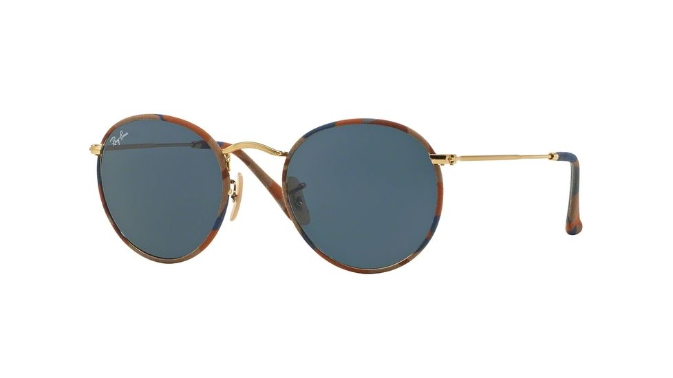 Ray-Ban ROUND METAL M RB3447JM Bifocal Prescription Sunglasses RB3447JM-170-R5-50 - Lens Diameter 50 mm, Frame Color Camouflage Brown/Blue