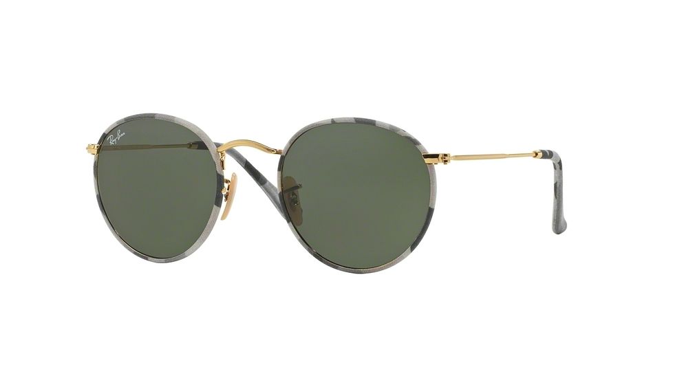 Ray-Ban ROUND METAL M RB3447JM Bifocal Prescription Sunglasses RB3447JM-171-50 - Lens Diameter 50 mm, Frame Color Camouflage Grey/White
