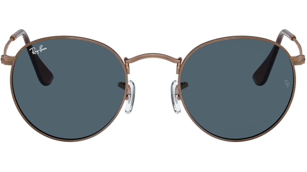 Ray-Ban Round Metal Sunglasses - Men's, Antique Copper Frame, Blue 53 mm Lenses, RB3447-9230R5-53