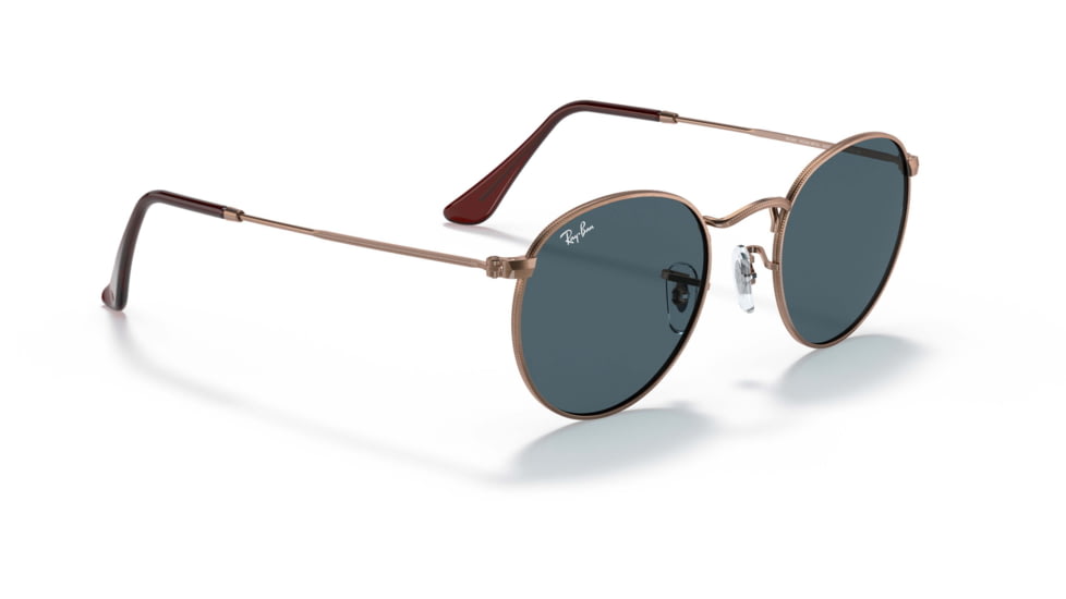 Ray-Ban Round Metal Sunglasses - Men's, Antique Copper Frame, Blue 53 mm Lenses, RB3447-9230R5-53