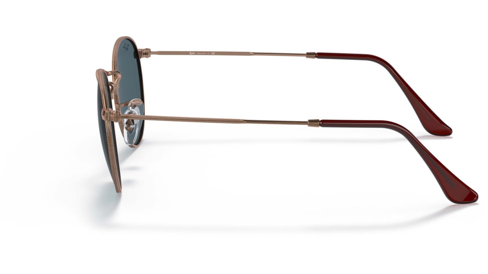 Ray-Ban Round Metal Sunglasses - Men's, Antique Copper Frame, Blue 53 mm Lenses, RB3447-9230R5-53