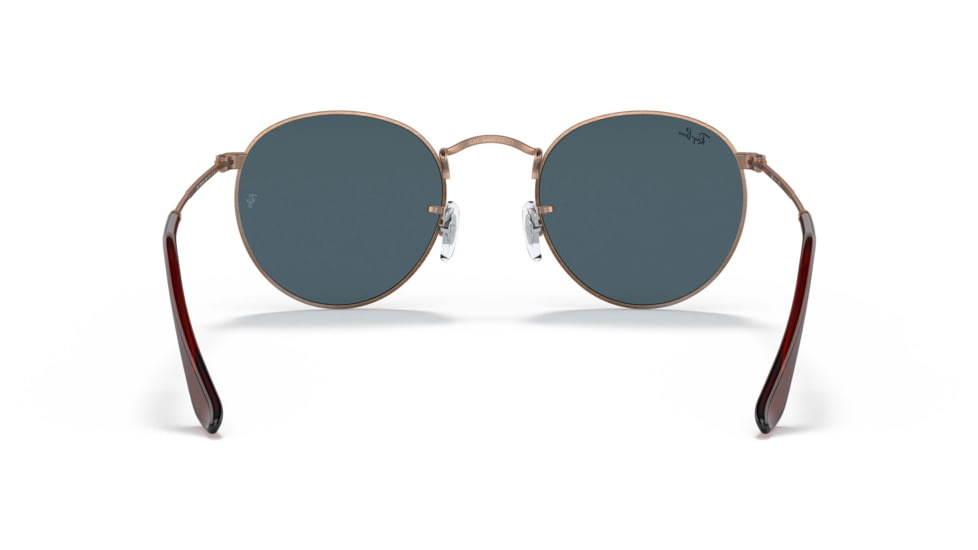 Ray-Ban Round Metal Sunglasses - Men's, Antique Copper Frame, Blue 53 mm Lenses, RB3447-9230R5-53