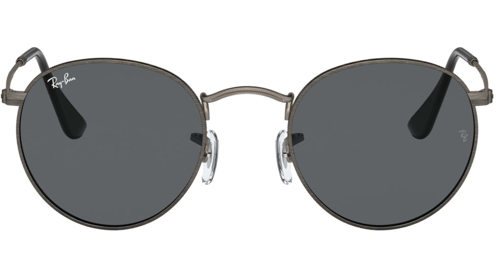 Ray-Ban Round Metal Sunglasses - Men's, Antique Gunmetal Frame, Dark Grey 53 mm Lenses, RB3447-9229B1-53