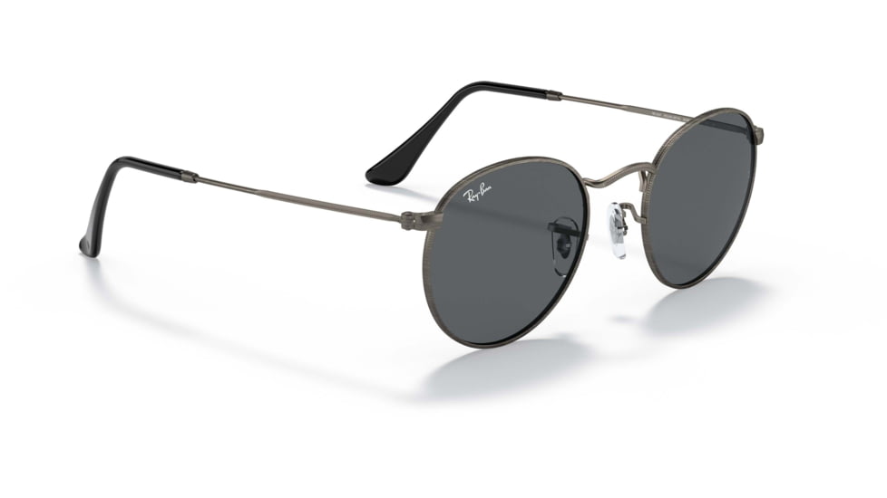 Ray-Ban Round Metal Sunglasses - Men's, Antique Gunmetal Frame, Dark Grey 53 mm Lenses, RB3447-9229B1-53