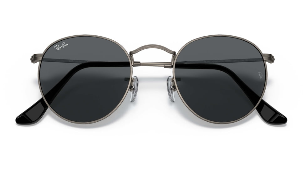Ray-Ban Round Metal Sunglasses - Men's, Antique Gunmetal Frame, Dark Grey 53 mm Lenses, RB3447-9229B1-53