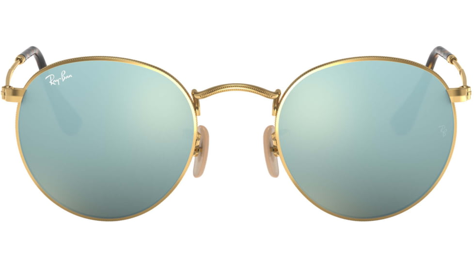 Ray-Ban ROUND METAL RB3447N Sunglasses 001/30-50 - Shiny Gold Frame, Grey-Flash Lenses