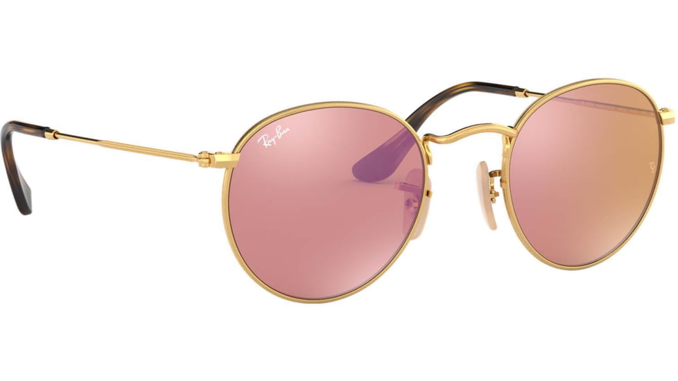 Ray-Ban ROUND METAL RB3447N Sunglasses 001/Z2-50 - Shiny Gold Frame, Copper Flash Lenses