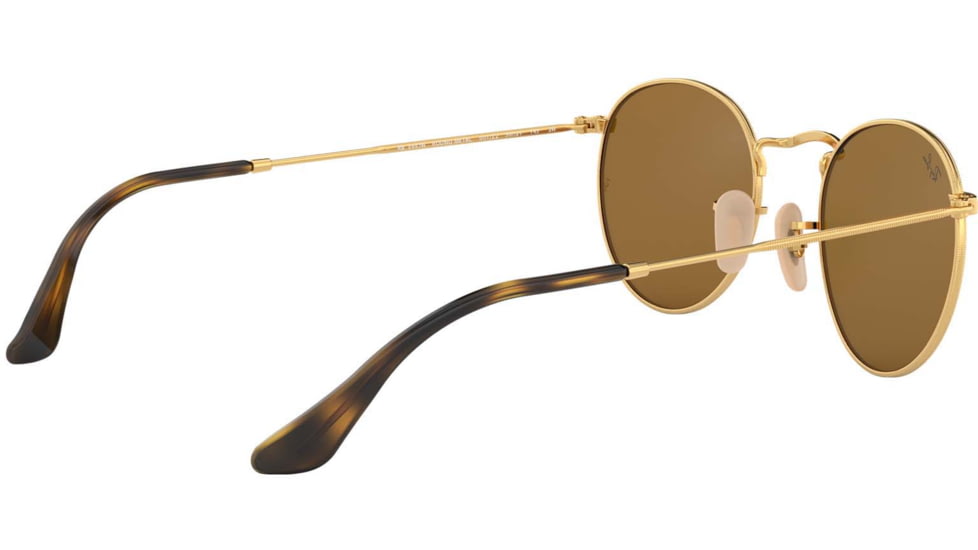 Ray-Ban ROUND METAL RB3447N Sunglasses 001/Z2-50 - Shiny Gold Frame, Copper Flash Lenses
