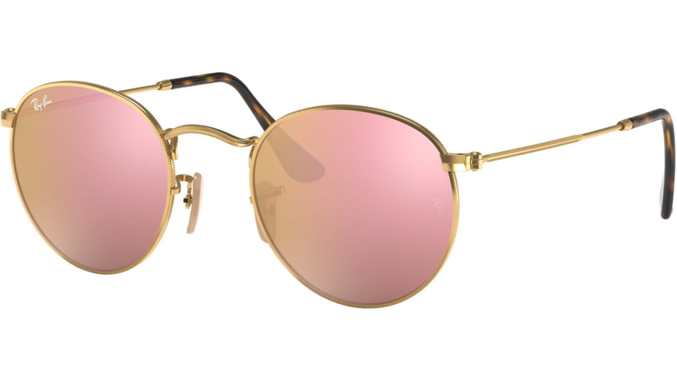 Ray-Ban ROUND METAL RB3447N Sunglasses 001/Z2-50 - Shiny Gold Frame, Copper Flash Lenses