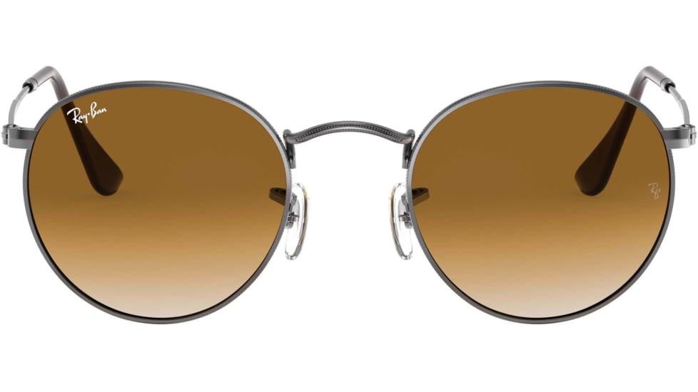 Ray-Ban ROUND METAL RB3447N Sunglasses 004/51-50 - Gunmetal Frame, Crystal Brown Gradient Lenses