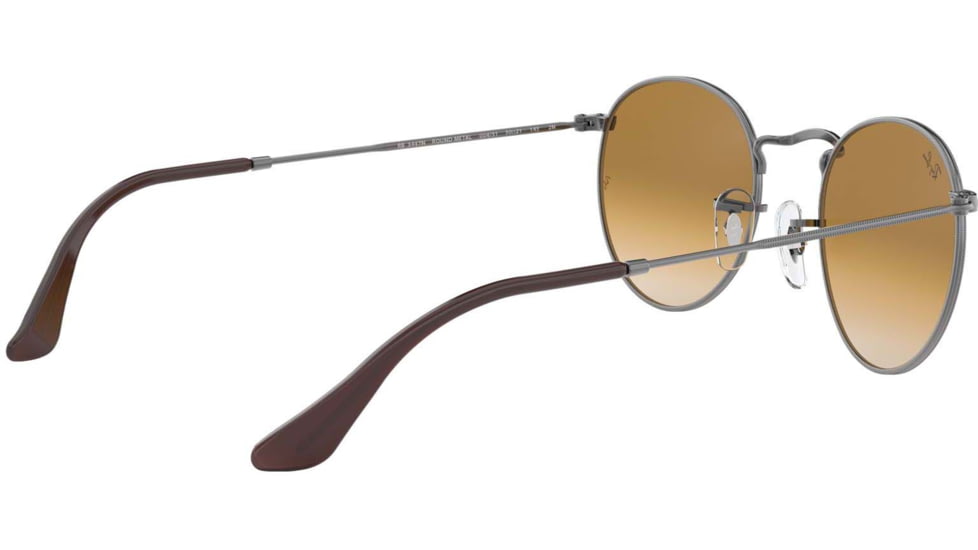 Ray-Ban ROUND METAL RB3447N Sunglasses 004/51-50 - Gunmetal Frame, Crystal Brown Gradient Lenses
