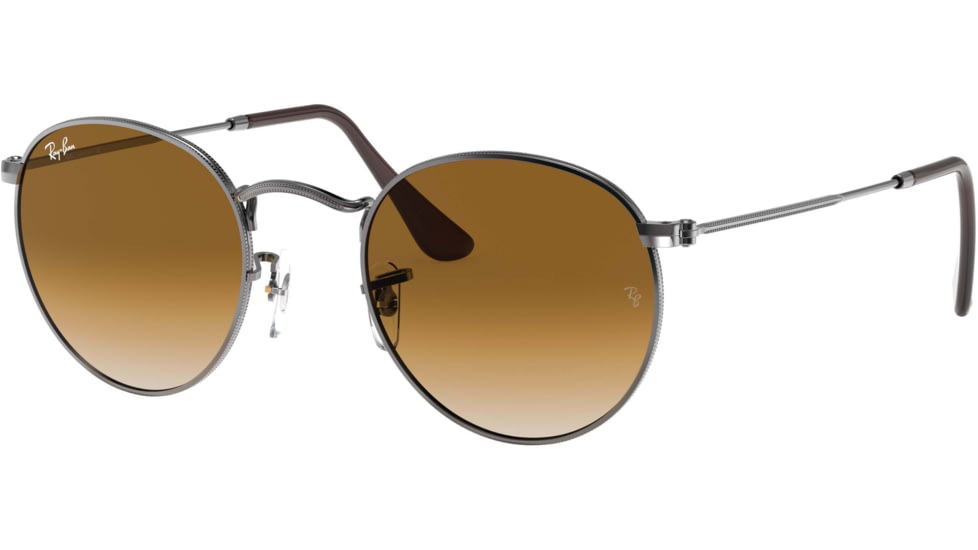 Ray-Ban ROUND METAL RB3447N Sunglasses 004/51-50 - Gunmetal Frame, Crystal Brown Gradient Lenses