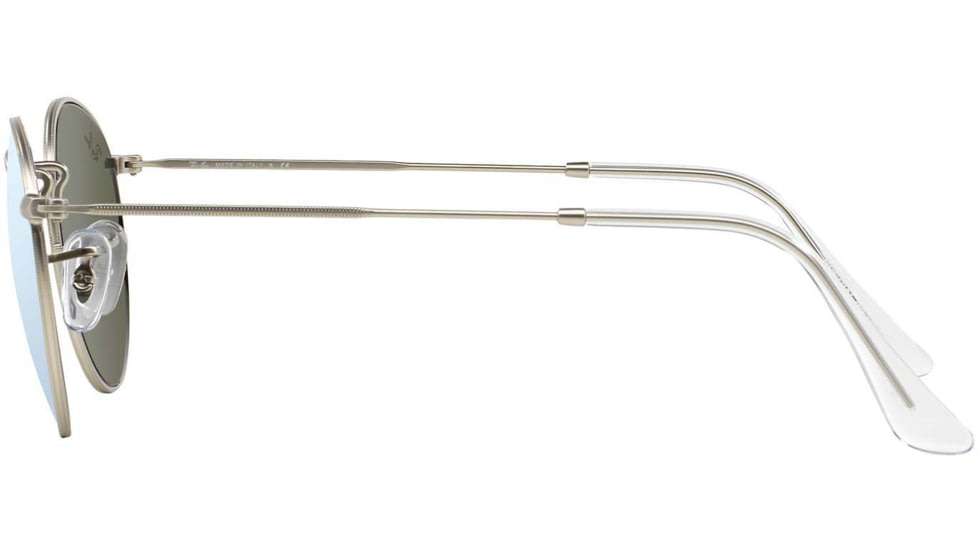 Ray-Ban Round Metal Sunglasses - Men's, Silver Frame, Light Green Mirror Silver 50 mm Lenses, RB3447-019-30-50