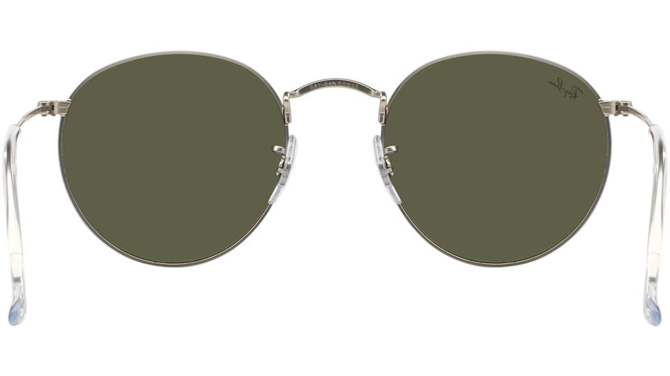 Ray-Ban Round Metal Sunglasses - Men's, Silver Frame, Light Green Mirror Silver 50 mm Lenses, RB3447-019-30-50