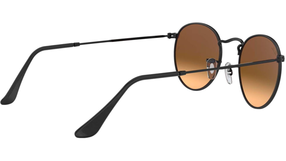 Ray-Ban Round Metal Sunglasses - Mens, Shiny Black Frame, Mirror Gradient Blue 50 mm Lenses, RB3447-002-4O-50