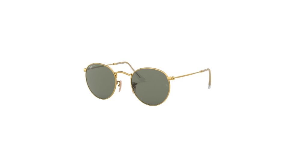 Ray-Ban Round Metal Sunglasses - Men's, Gold Frame, Green 50 mm Lenses, RB3447-001-58-50