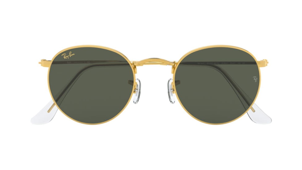 Ray-Ban Round Metal Sunglasses - Men's, Gold Frame, Green 50 mm Lenses, RB3447-919631-50