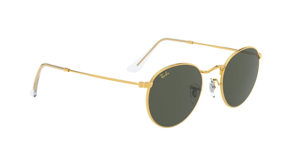 Ray-Ban Round Metal Sunglasses - Men's, Gold Frame, Green 50 mm Lenses, RB3447-919631-50