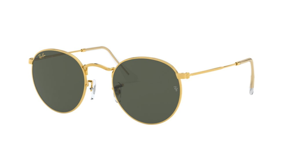 Ray-Ban Round Metal Sunglasses - Men's, Gold Frame, Green 50 mm Lenses, RB3447-919631-50
