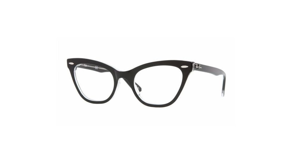 Ray-Ban RX 5226 Eyeglasses Styles - Top Black On Transparent Frame w/Non-Rx 49 mm Diameter Lenses, 2034-4920