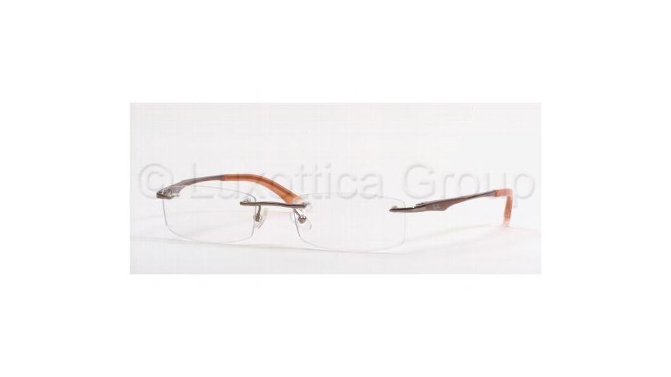Ray-Ban RX 6113 Eyeglasses Styles - Light Brown Gloss Frame w/Non-Rx 52 mm Diameter Lenses, 2531-5218