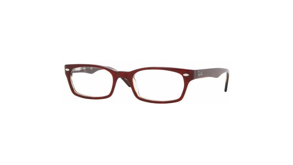 Ray-Ban RX5150 SV Prescription Eyeglasses - Red/Transparent Avana Demo Lens Frame / 50 mm Prescription Lenses, 2023-5019