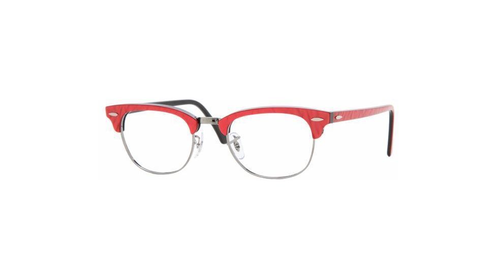 Ray-Ban RX5154 Progressive Eyeglasses - Top Red On Black Demo Lens Frame / 49 mm Prescription Lenses, 2373-4921