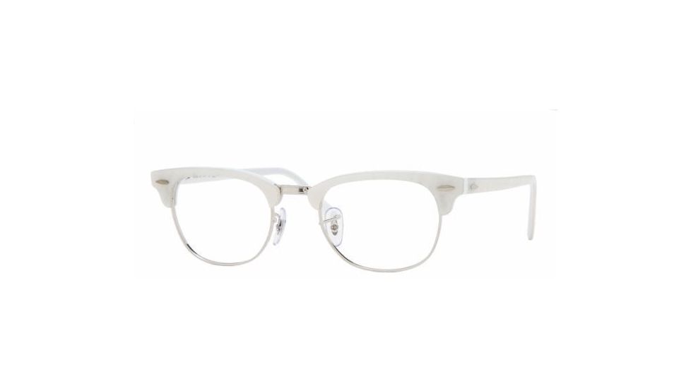 Ray-Ban RX5154 Progressive Eyeglasses - Top White On Black Frame / 49 mm Prescription Lenses, 2374-4921