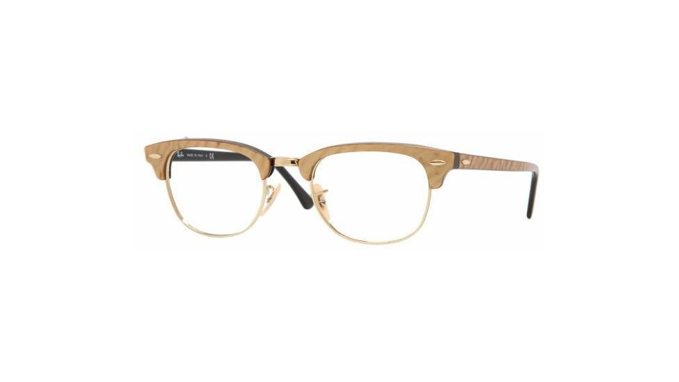 Ray-Ban RX5154 Progressive Eyeglasses - Top Brown On Black Demo Lens Frame / 49 mm Prescription Lenses, 2375-4921