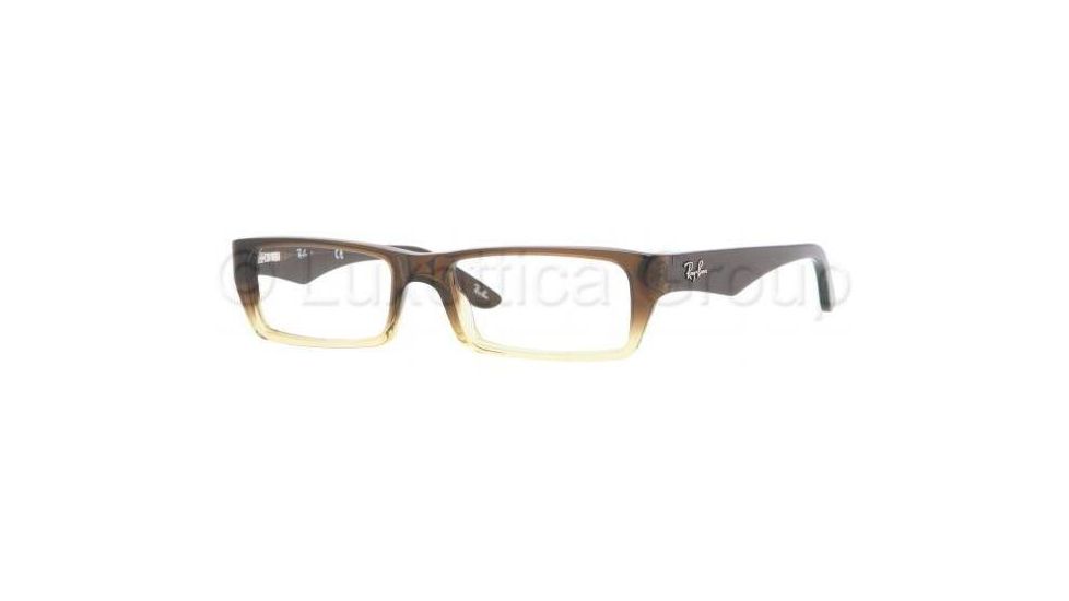 Ray-Ban RX5236 Single Vision Prescription Eyewear 5046-5116 - Brown Grad On Tr Yello 