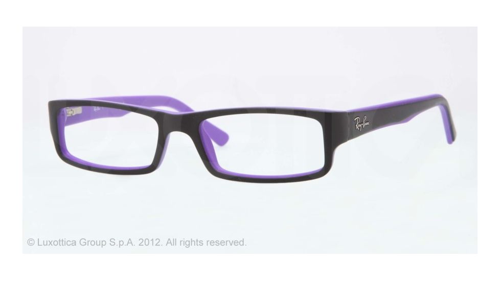 Ray-Ban RX5246 Eyeglass Frames 5223-52 - Top Black On Matte Violet Frame, Demo Lens Lenses