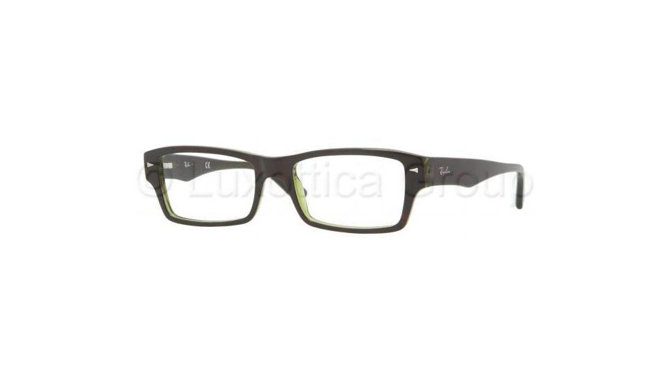 Ray-Ban RX5254 Progressive Prescription Eyeglasses 2383-5218 - Top Havana On Green Transparent Frame
